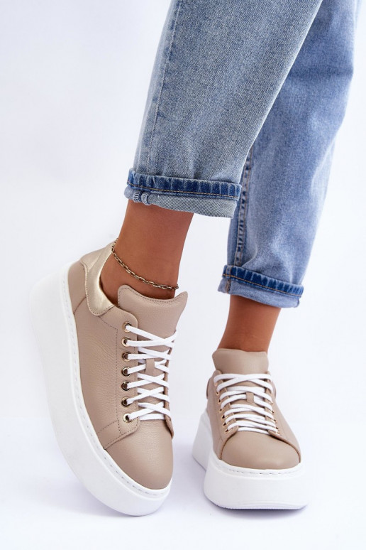  sportiniai bateliai   su platforma smėlio spalvos Lemar 10150