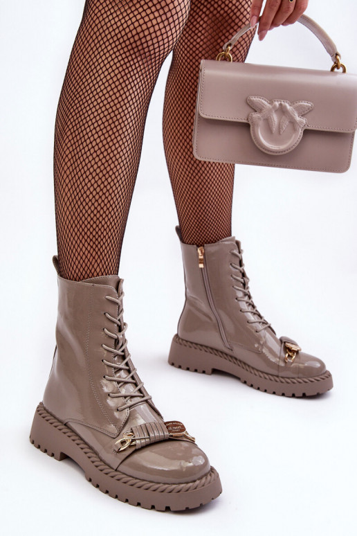  su lako efektu aulinukai su ornamentais smėlio spalvos S.Barski MR870-67