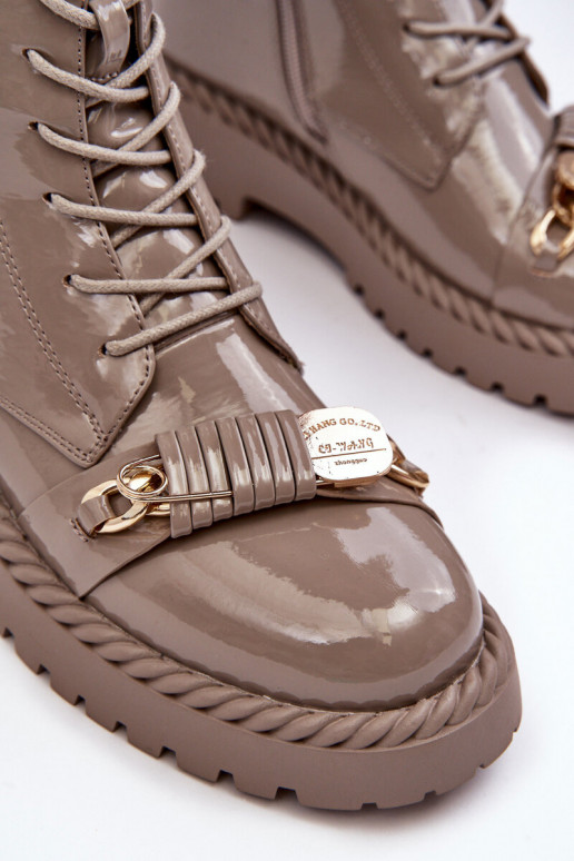  su lako efektu aulinukai su ornamentais smėlio spalvos S.Barski MR870-67