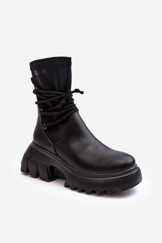 Aulinukai su platforma su stilingomis detalėmis Juodos spalvos Big Star MM274590