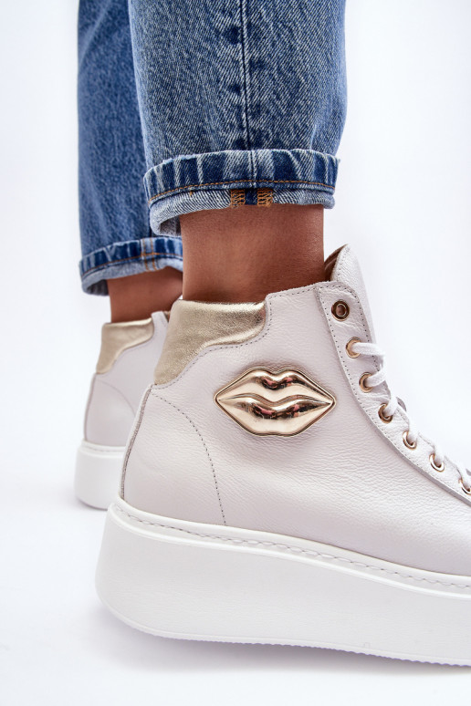 Laisvalaikio bateliai  su užtrauktukais Lemar baltos spalvos Katerin