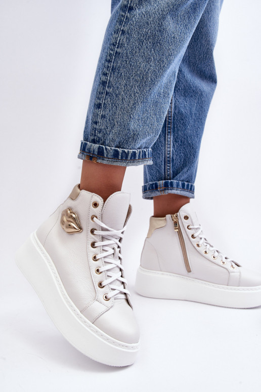 Laisvalaikio bateliai  su užtrauktukais Lemar baltos spalvos Katerin