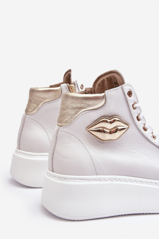 Laisvalaikio bateliai  su užtrauktukais Lemar baltos spalvos Katerin