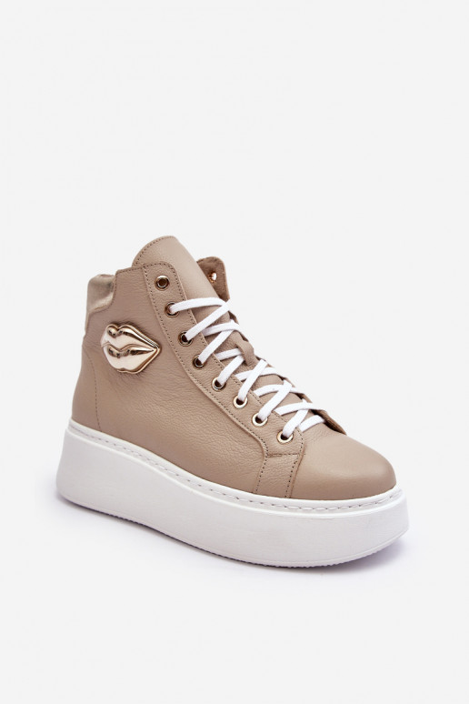 Laisvalaikio bateliai  su užtrauktukais Lemar smėlio spalvos Katerin