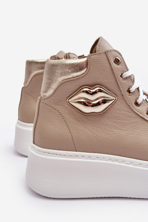 Laisvalaikio bateliai  su užtrauktukais Lemar smėlio spalvos Katerin