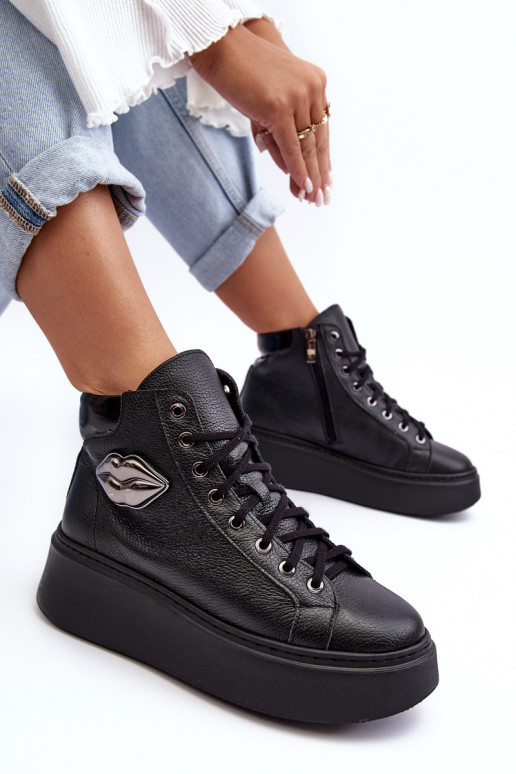 Laisvalaikio bateliai  su užtrauktukais Lemar Juodos spalvos Katerin