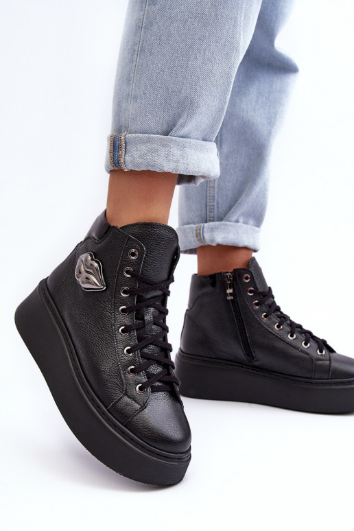 Laisvalaikio bateliai  su užtrauktukais Lemar Juodos spalvos Katerin