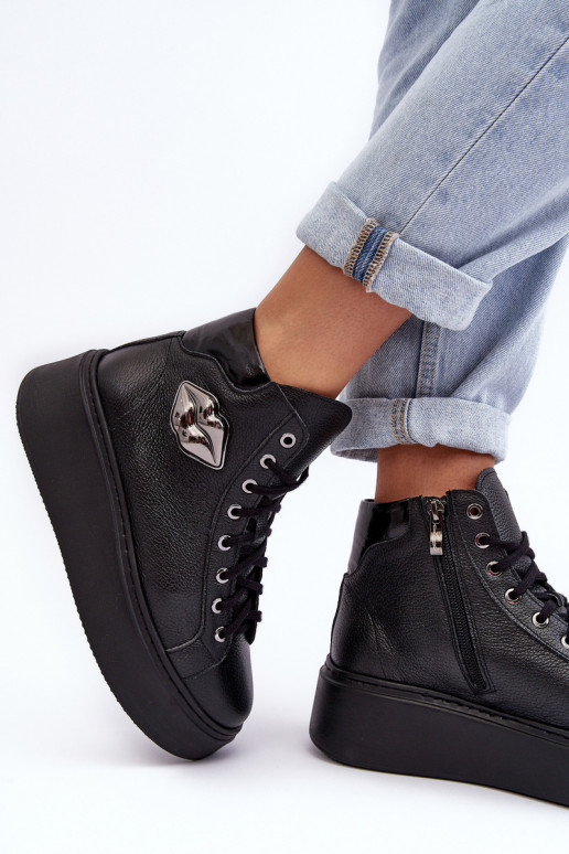 Laisvalaikio bateliai  su užtrauktukais Lemar Juodos spalvos Katerin