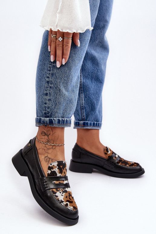   batai moteriški mokasinai  06250-01 Juodos spalvos