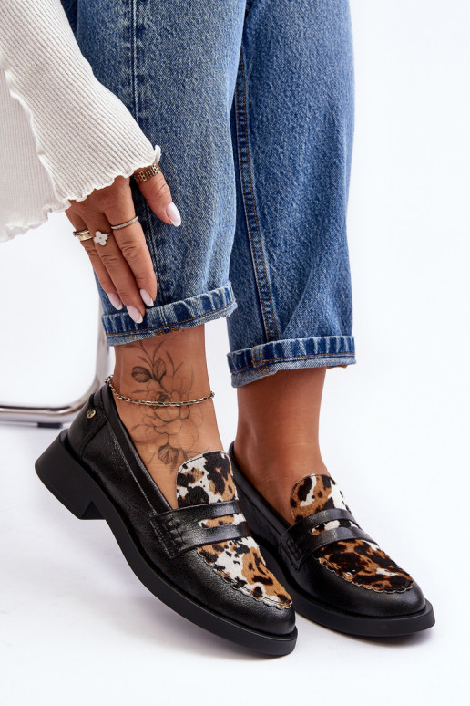   batai moteriški mokasinai  06250-01 Juodos spalvos