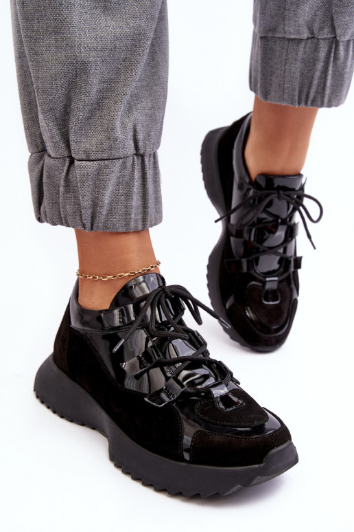   su lako efektu sportiniai bateliai  M01/2 Zazoo Juodos spalvos