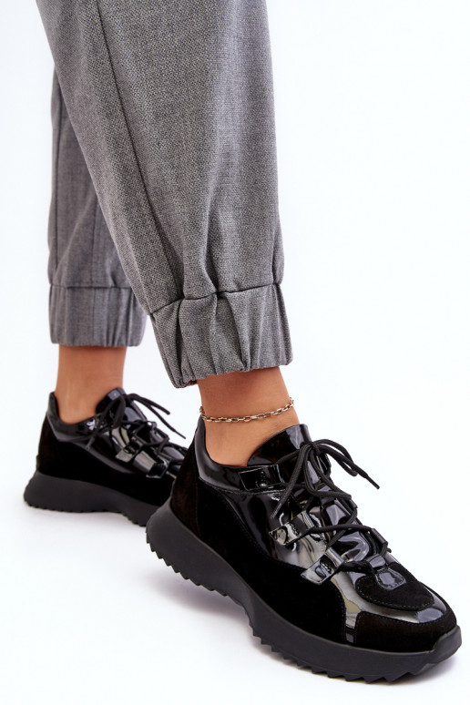   su lako efektu sportiniai bateliai  M01/2 Zazoo Juodos spalvos