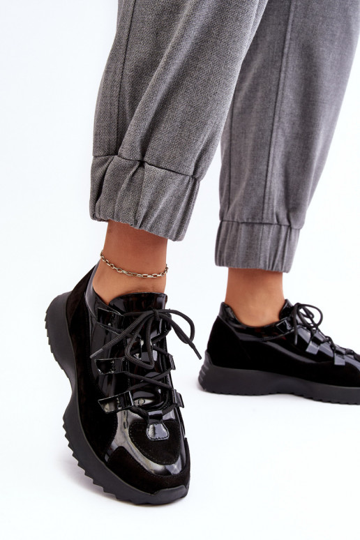   su lako efektu sportiniai bateliai  M01/2 Zazoo Juodos spalvos