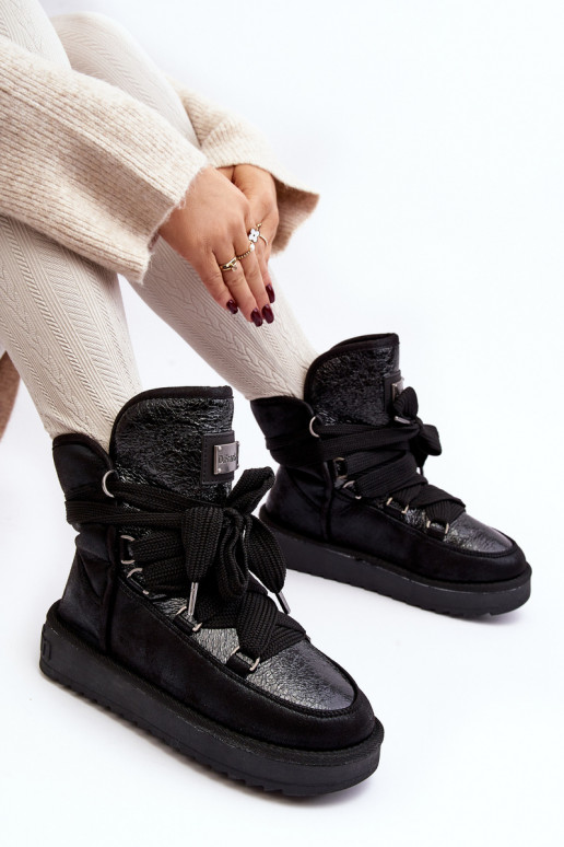  sniego batai su stilingomis detalėmis D.Franklin DFSH370006 Juodos spalvos