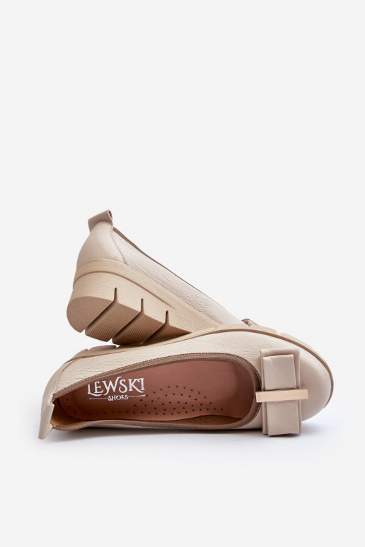 Balerinos   su platforma su ornamentais kreminės spalvos  3384
