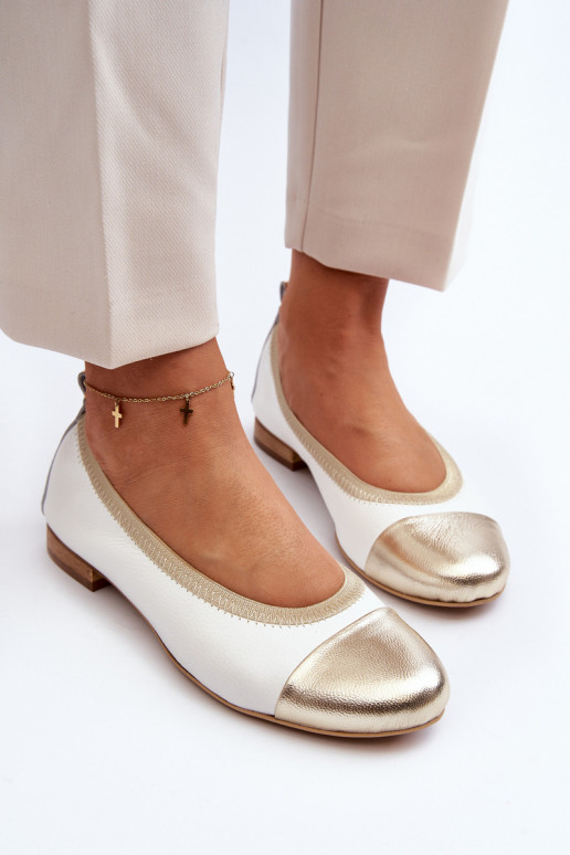 Zazoo 2890 Balerinos  Baltos-aukso spalvos