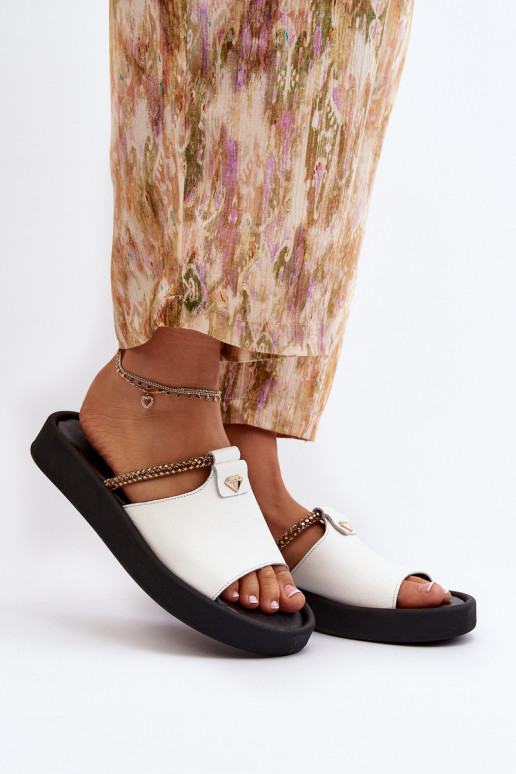 Zazoo 2896 Moteriškos šlepetės   baltos spalvos