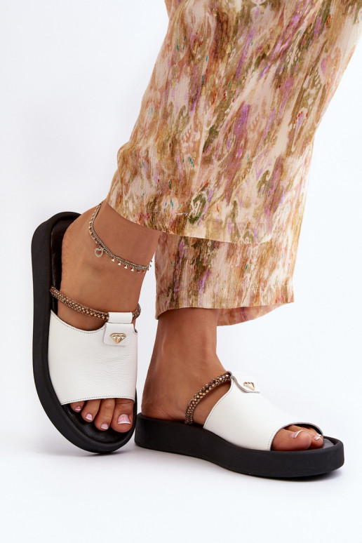 Zazoo 2896 Moteriškos šlepetės   baltos spalvos