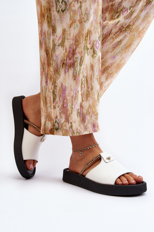 Zazoo 2896 Moteriškos šlepetės   baltos spalvos