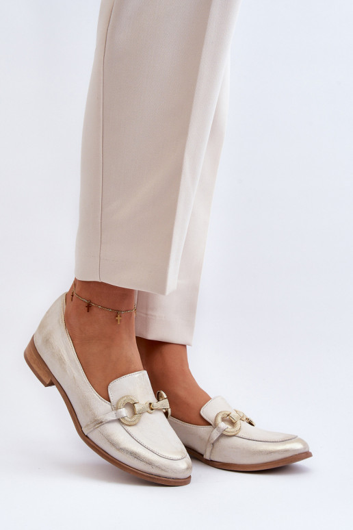 Zazoo 2880  Mokasinai   su ornamentais aukso spalvos