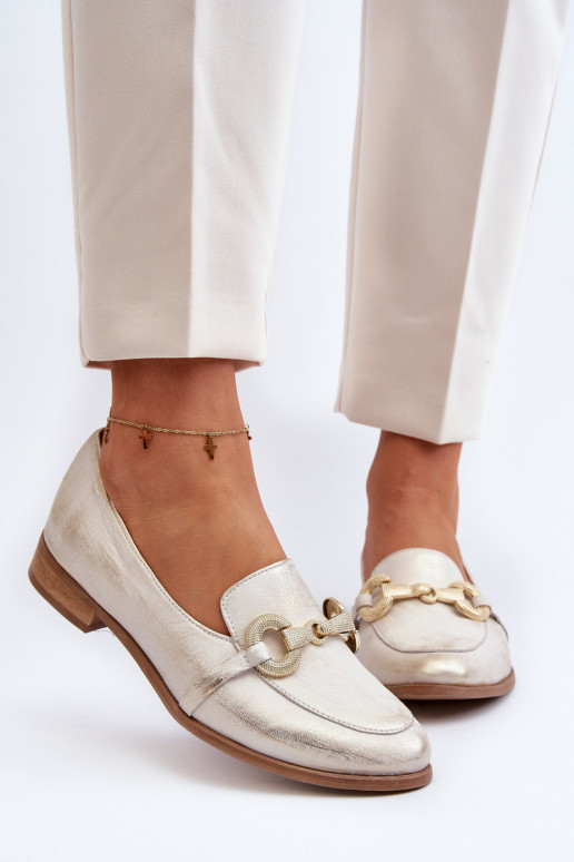 Zazoo 2880  Mokasinai   su ornamentais aukso spalvos