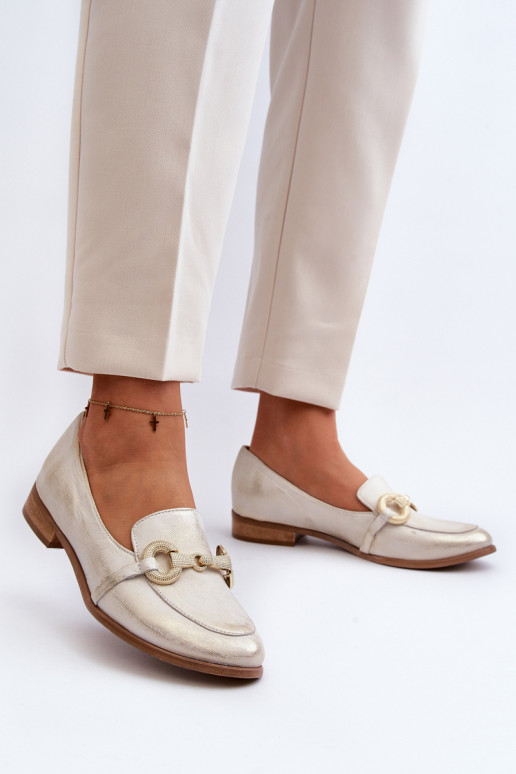 Zazoo 2880  Mokasinai   su ornamentais aukso spalvos