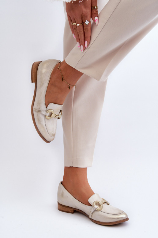 Zazoo 2880  Mokasinai   su ornamentais aukso spalvos