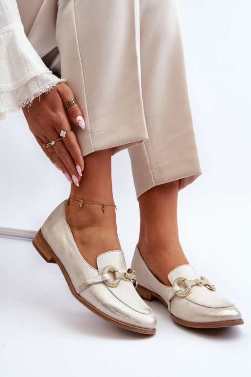 Zazoo 2880  Mokasinai   su ornamentais aukso spalvos