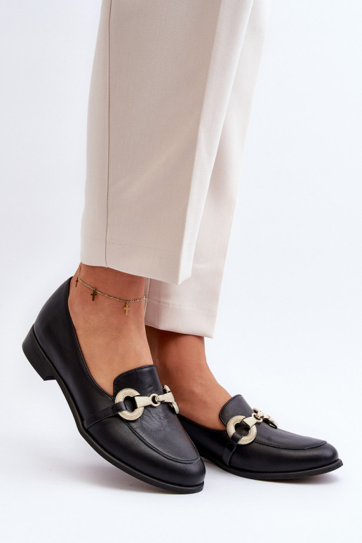 Zazoo 2880  Mokasinai   su ornamentais Juodos spalvos