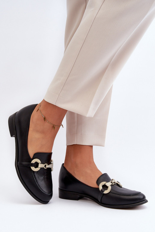 Zazoo 2880  Mokasinai   su ornamentais Juodos spalvos