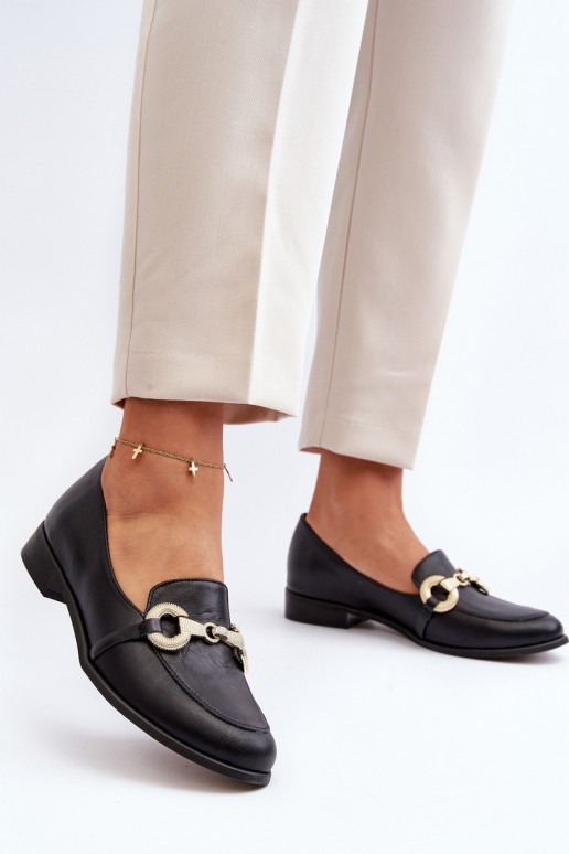 Zazoo 2880  Mokasinai   su ornamentais Juodos spalvos