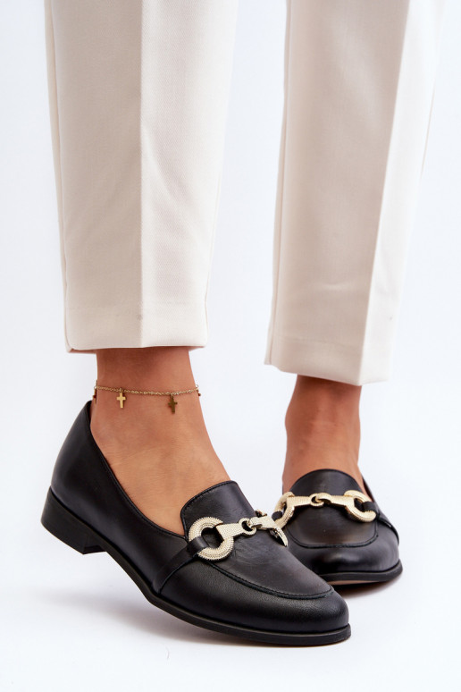 Zazoo 2880  Mokasinai   su ornamentais Juodos spalvos