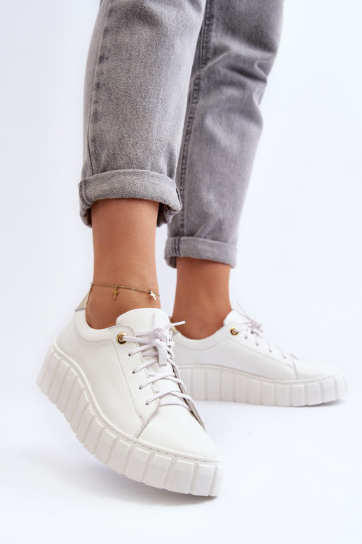 Zazoo 2919    batai su masyviu padu baltos spalvos