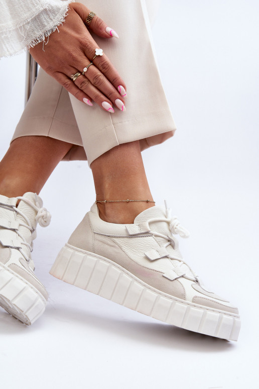    sportiniai bateliai su platforma M01/1 Zazoo dramblio kaulo spalvos