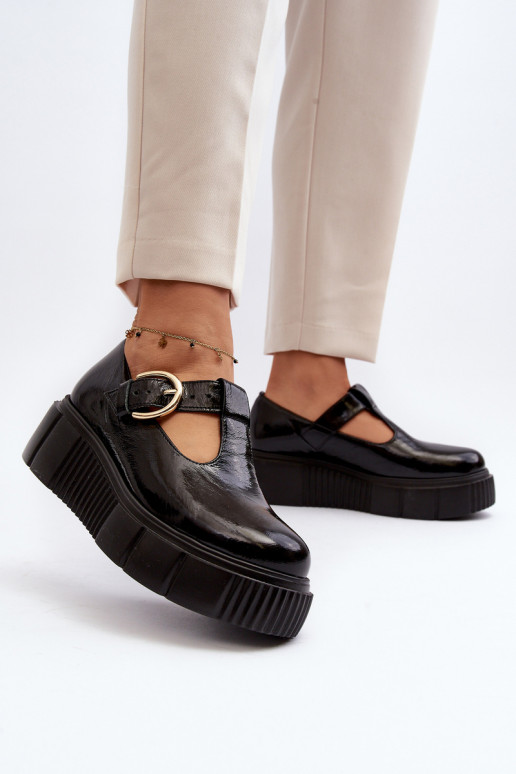 Zazoo 20102  su lako efektu batai su platforma Juodos spalvos