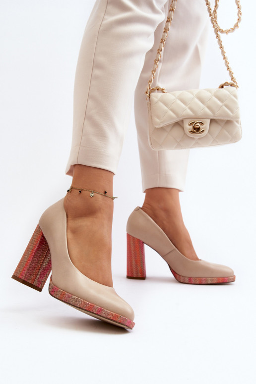 Bateliai su kulniukais Laura Messi 2746 dramblio kaulo spalvos