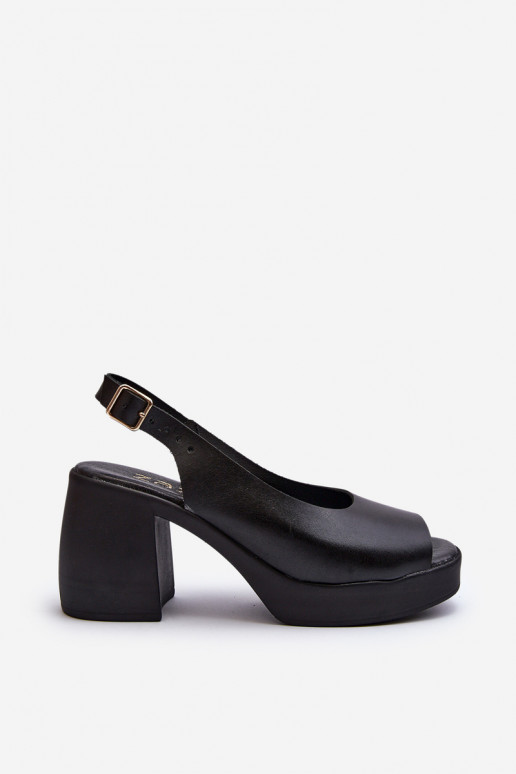 Zazoo 40376 Moteriškos basutės su plačiu kulnu Juodos spalvos