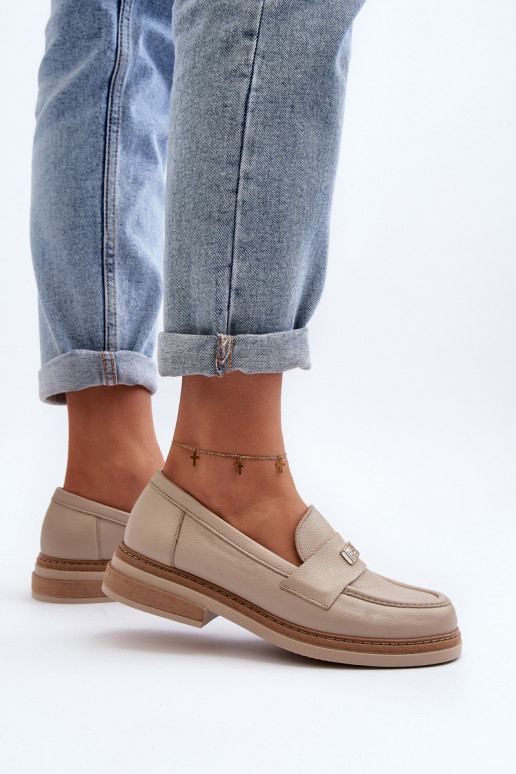 Zazoo 20165   moteriški mokasinai smėlio spalvos