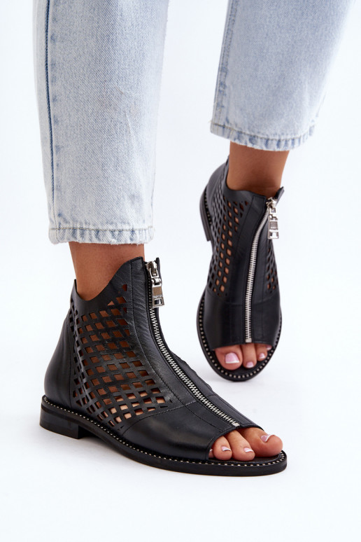 Zazoo 977/L   Ažūrinės basutės  Juodos spalvos