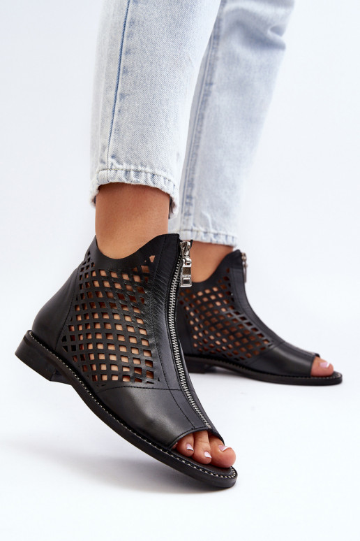 Zazoo 977/L   Ažūrinės basutės  Juodos spalvos