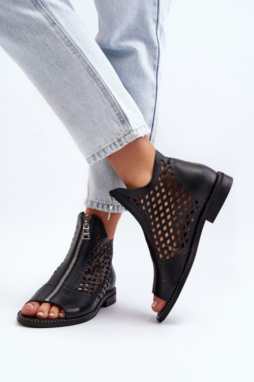 Zazoo 977/L   Ažūrinės basutės  Juodos spalvos