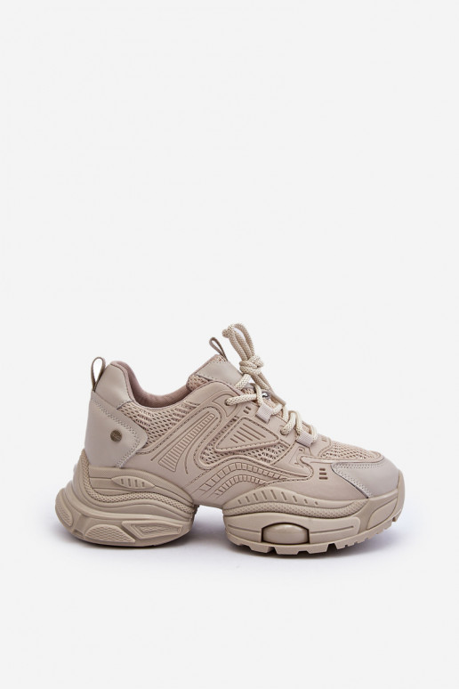  modelio batai su madingais masyviais padais GOE NN2N4046 smėlio spalvos