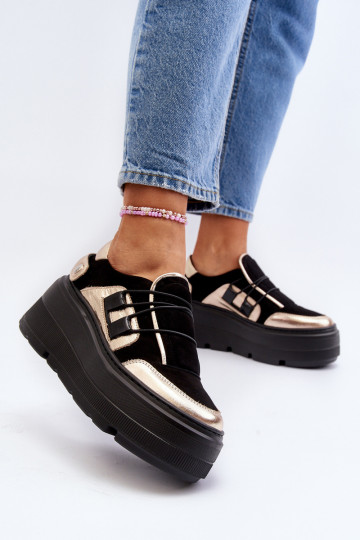 Zazoo 1833  modelio batai    su madingais masyviais padais Juodos spalvos