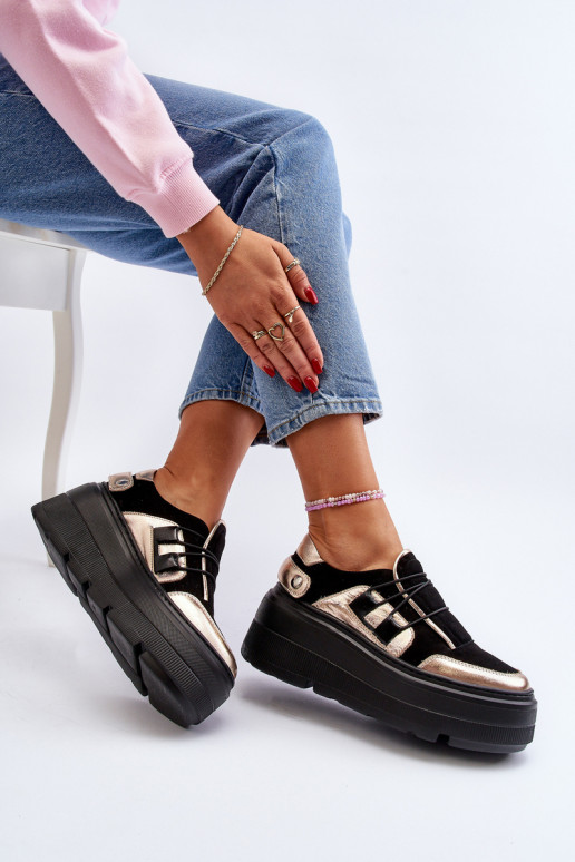 Zazoo 1833  modelio batai    su madingais masyviais padais Juodos spalvos Zazoo 1833  modelio batai    su madingais masyviais padais Juodos spalvos