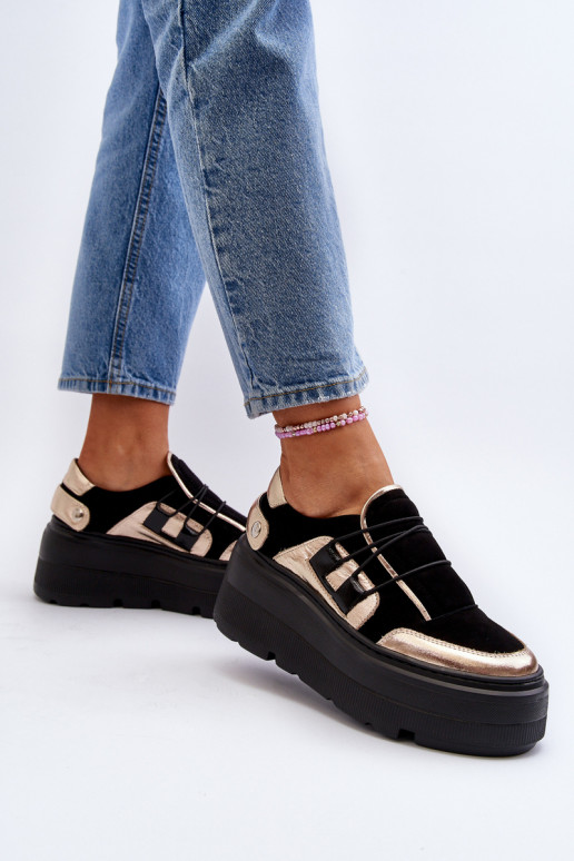 Zazoo 1833  modelio batai    su madingais masyviais padais Juodos spalvos Zazoo 1833  modelio batai    su madingais masyviais padais Juodos spalvos