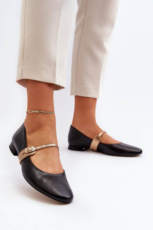 Balerinos   su plačiais kulniukais Laura Messi 2774 Juodos spalvos