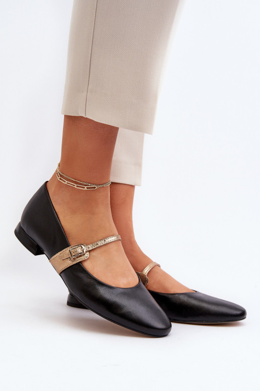 Balerinos   su plačiais kulniukais Laura Messi 2774 Juodos spalvos