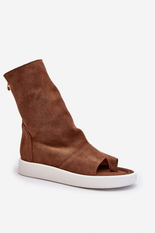 Zazoo 3441 Moteriškos zomšinės basutės Z Cholewka rudos spalvos