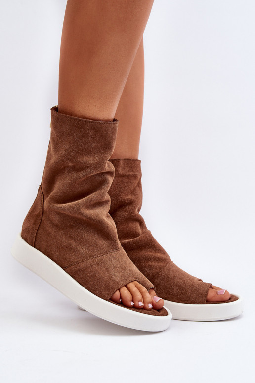 Zazoo 3441 Moteriškos zomšinės basutės Z Cholewka rudos spalvos