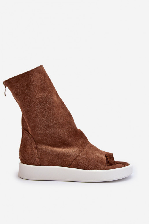 Zazoo 3441 Moteriškos zomšinės basutės Z Cholewka rudos spalvos